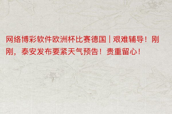 网络博彩软件欧洲杯比赛德国 | 艰难辅导！刚刚，泰安发布要紧天气预告！贵重留心！
